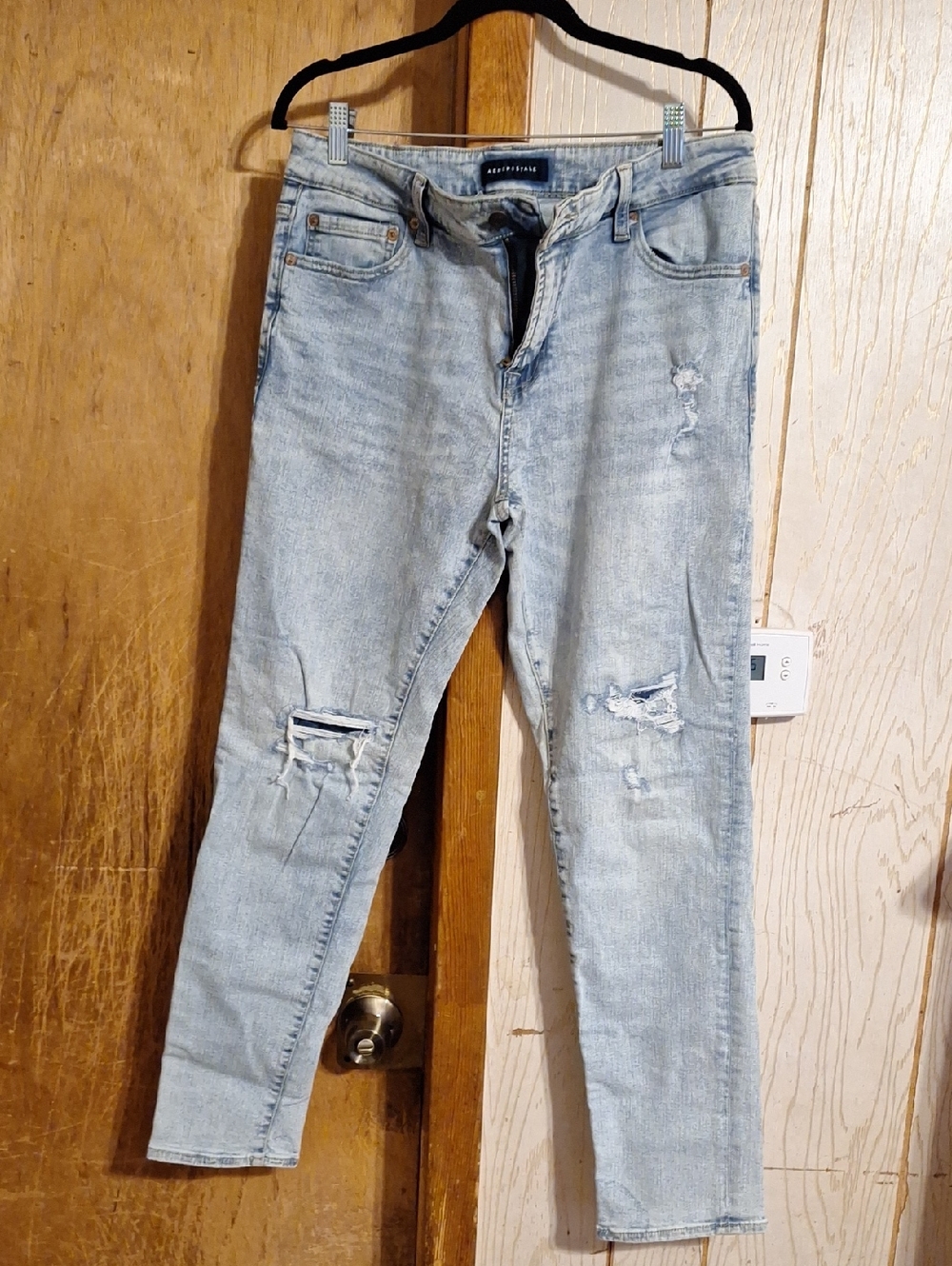 Aeropostale Athletic Skinny Jeans - Light Blue Wash